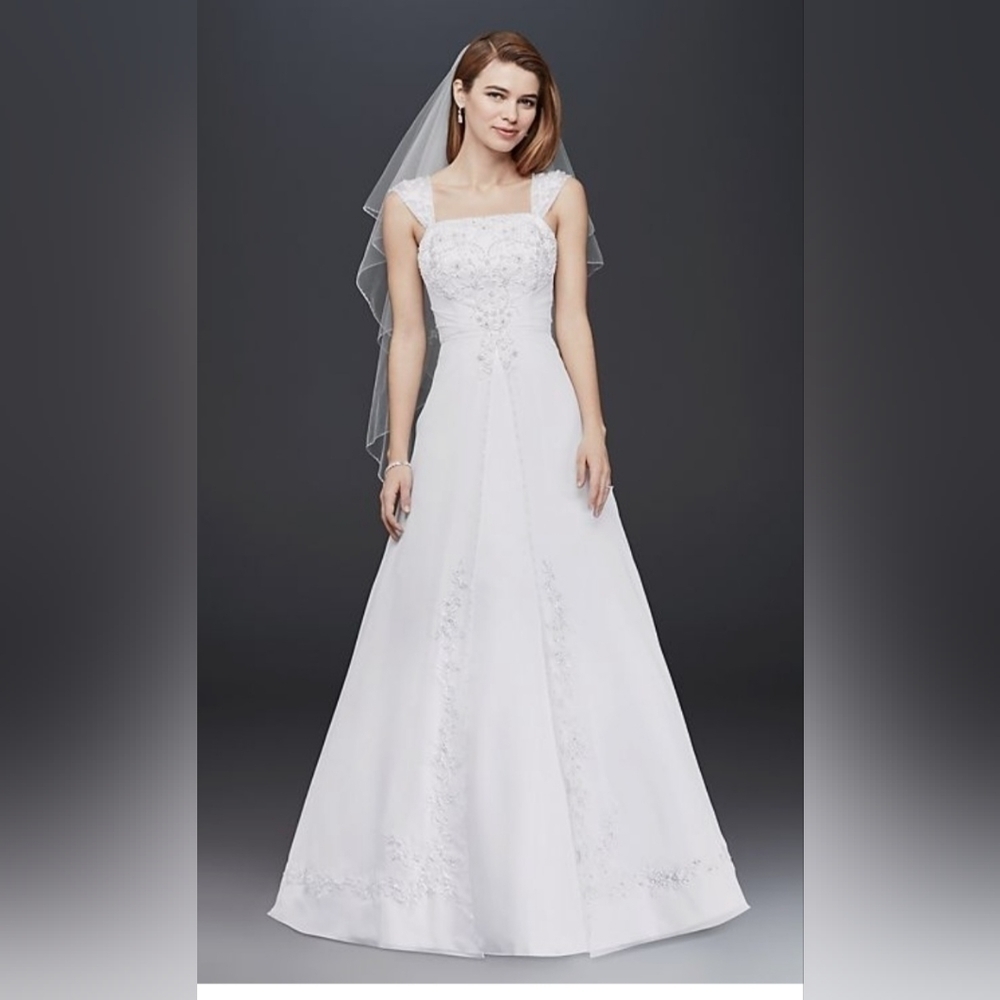 David's Bridal Empire Waist A-Line Wedding Dress